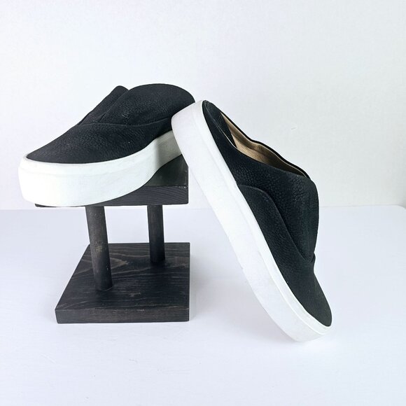 Corso Como Washable Sock Black Leather Platform Slides, CC-Trena, Sz 7 - Picture 1 of 8
